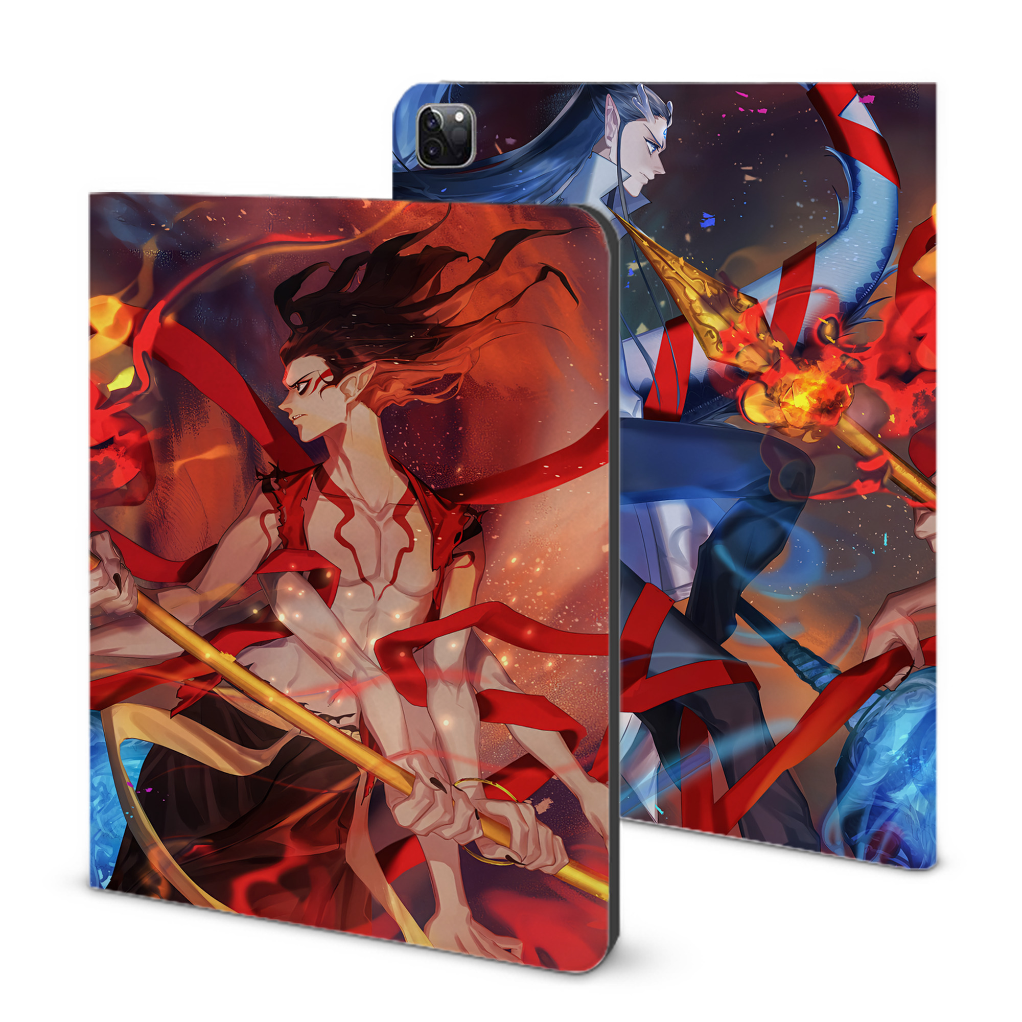 （画像用） Ne Zha 2 ナタ 魔童の大暴れ IPad ケース ブック型 PUレザー TPU 耐衝撃 軽量 薄型 ペン収納なし 全面保護 IPad 各モデル対応